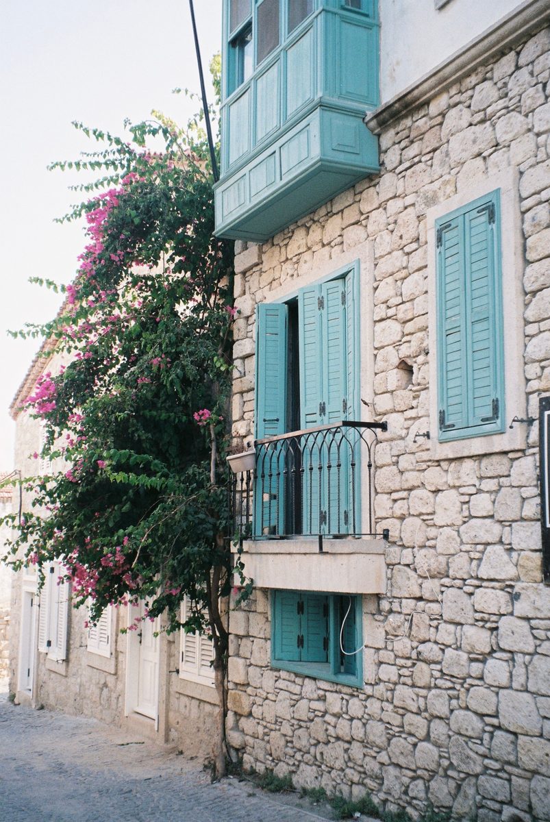 Stone walls and shuttered windows